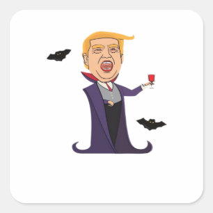 Halloween Dracula Funny Quadratischer Aufkleber