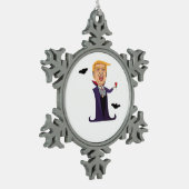 Halloween Dracula Funny Schneeflocken Zinn-Ornament (Links)