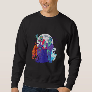 Halloween Dracula Hexe Zombie Frankenstein Werewo Sweatshirt