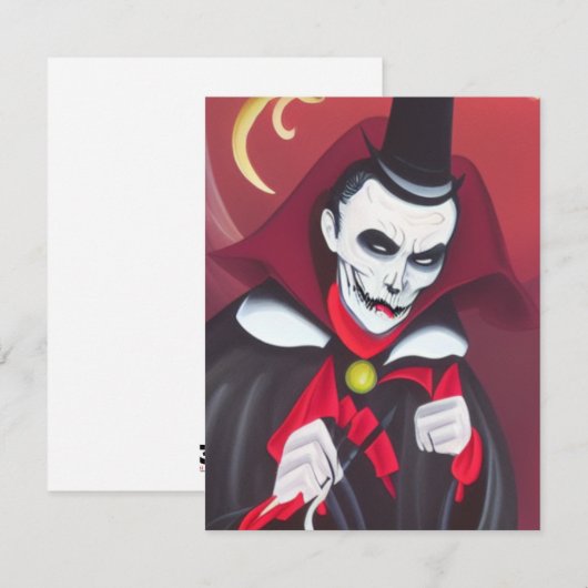 Halloween Dracula Mitteilungskarte (Vorne/Hinten)