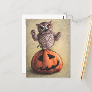 Halloween Dracula Owl Postkarte