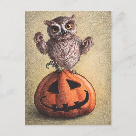 Halloween Dracula Owl Postkarte (Vorderseite)