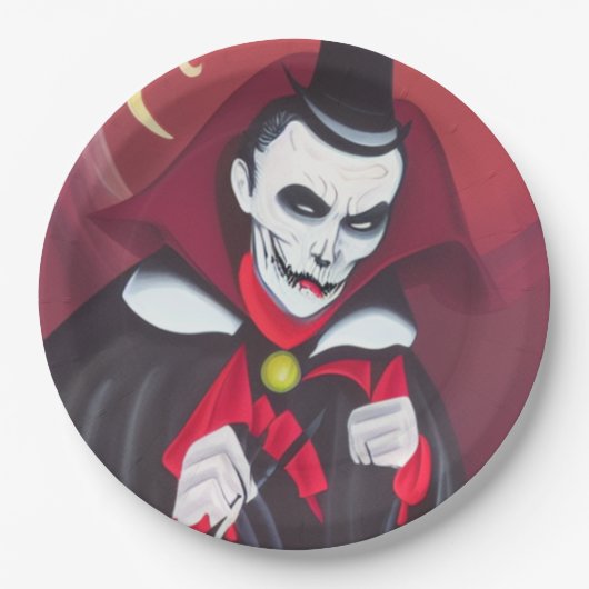 Halloween Dracula Pappteller (Vorderseite)