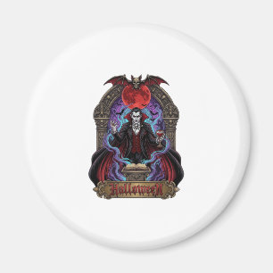 Halloween Dracula Roter Mond Fledermäuse Schädel_1 Magnet