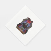 Halloween Dracula Roter Mond Fledermäuse Schädel_1 Serviette (Ecke)