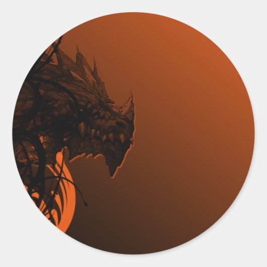 Halloween Dragon auf Orange Runder Aufkleber (Vorderseite)