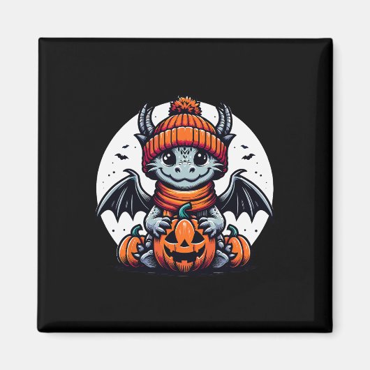 Halloween Dragon Pumpkin Magnet (Vorne)