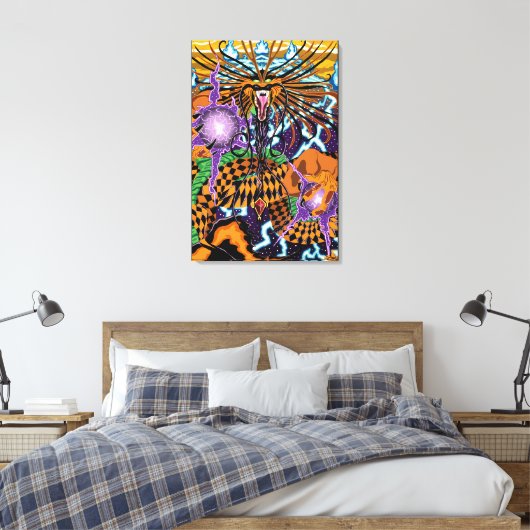 Halloween Dragon Stretted Leinwand Art Print (Insitu (Schlafzimmer))