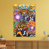 Halloween Dragon Stretted Leinwand Art Print (Insitu (Wohnzimmer))