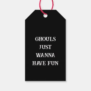 Halloween Drei süße fröhliche Geister Schwarz Weiß Geschenkanhänger