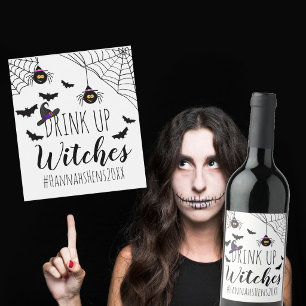 halloween drink hengst bacthlorette Party Weinetikett