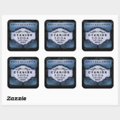 Halloween Drink Label - Eerie Blue Large Square Quadratischer Aufkleber (Blatt)