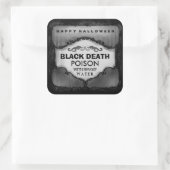 Halloween Drink Label - Grey & Black Large Square Quadratischer Aufkleber (Tasche)