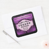 Halloween Drink Label Lila & Black Large Square Quadratischer Aufkleber (Umschlag)