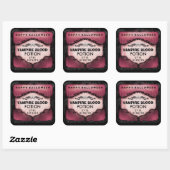 Halloween Drink Label - Rot und Schwarz Grosser Pl Quadratischer Aufkleber (Blatt)