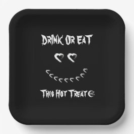 Halloween Drink oder aß Paper Plate Pappteller