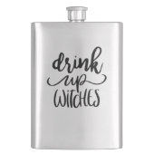 Halloween Drink up Hexen Handschrift Flachmann (Vorderseite)