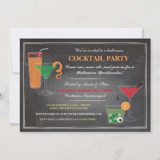 Halloween Drinks Party Spooky Einladung (Vorderseite)