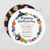 Halloween Drinks und Leckereien Halloween Einladung (Vorne/Hinten)