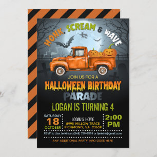 Halloween Drive by Birthday Parade Einladung