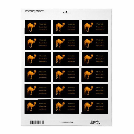 Halloween Dromedary Adressaufkleber (Vorne)