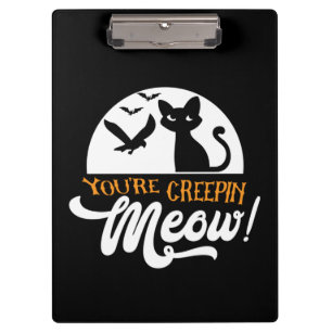 Halloween, du machst mich miauen Geburtstag Klemmbrett