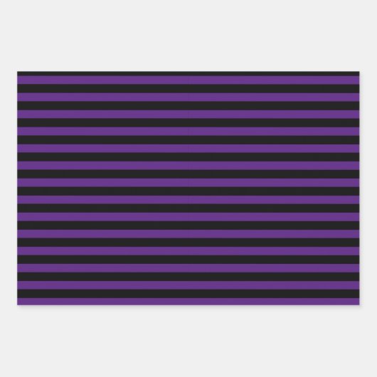 Halloween Dunkel Lila und Schwarz Streifen Geschenkpapier Set (Vorderseite 3)