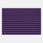 Halloween Dunkel Lila und Schwarz Streifen Geschenkpapier Set (Vorderseite)