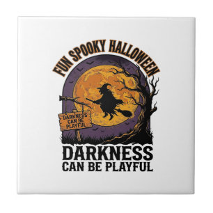 Halloween-Dunkelheits-Shirt Vintage-Hexen-Mond-Des Fliese