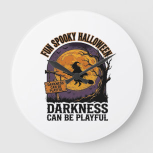 Halloween-Dunkelheits-Shirt Vintage-Hexen-Mond-Des Große Wanduhr