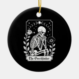 Halloween Dunkler Gotischer Skelett Grübler Keramik Ornament
