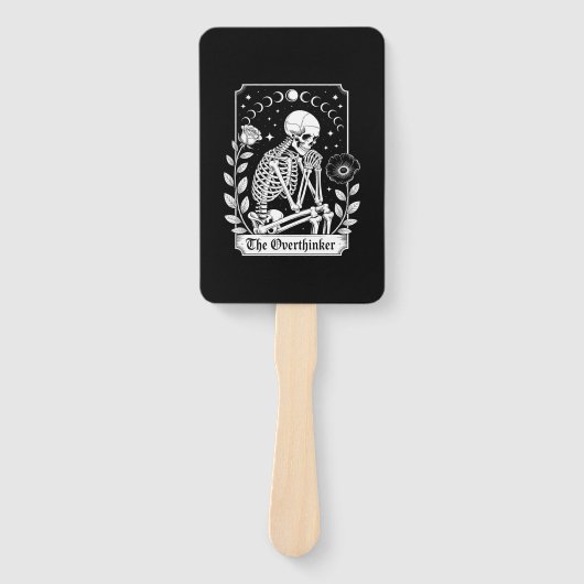 Halloween Dunkler Gotischer Skelett Überdenker Fächer (Vorderseite)