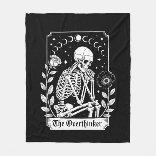 Halloween Dunkler Gotischer Skelett Überdenker Fleecedecke (Vorderseite)
