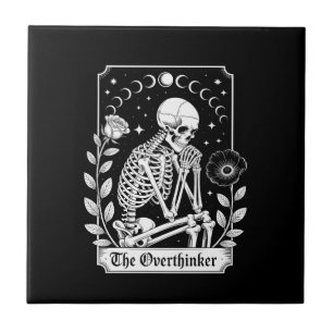 Halloween Dunkler Gotischer Skelett Überdenker Fliese