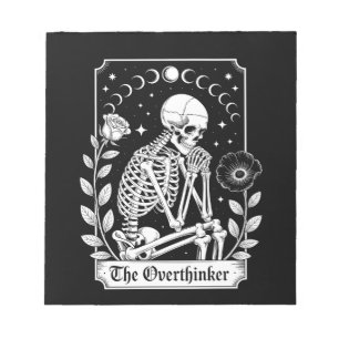 Halloween Dunkler Gotischer Skelett Überdenker Notizblock