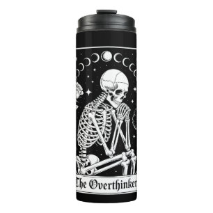 Halloween dunkler gotischer Skelett-Überdenker Thermosbecher