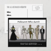 Halloween-Dunnit-Einladung Einladungspostkarte (Vorne/Hinten)