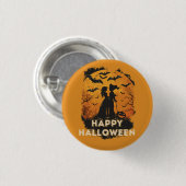 Halloween-Duo im Mondlicht Button (Vorne & Hinten)