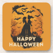 Halloween-Duo im Mondlicht Getränkeuntersetzer (Vorderseite)