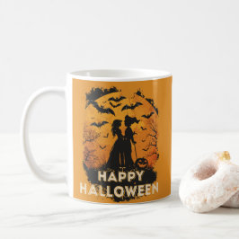 Halloween-Duo im Mondlicht Kaffeetasse