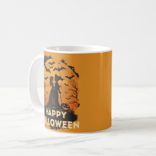 Halloween-Duo im Mondlicht Kaffeetasse (Vorderseite Links)