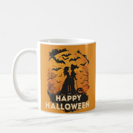 Halloween-Duo im Mondlicht Kaffeetasse (Links)