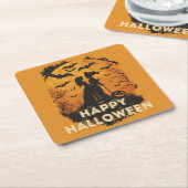 Halloween-Duo im Mondlicht Rechteckiger Pappuntersetzer (angewinkelt)