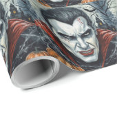Halloween, durstiger Vampir, gruselig, Horror  Geschenkpapier (Rolleneckpunkt)