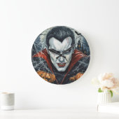 Halloween, Durstiger Vampir , Kürbisfeld Große Wanduhr (Zuhause)