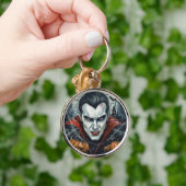 Halloween, durstiger Vampir, Kürbisfeld Schlüsselanhänger (Hand)
