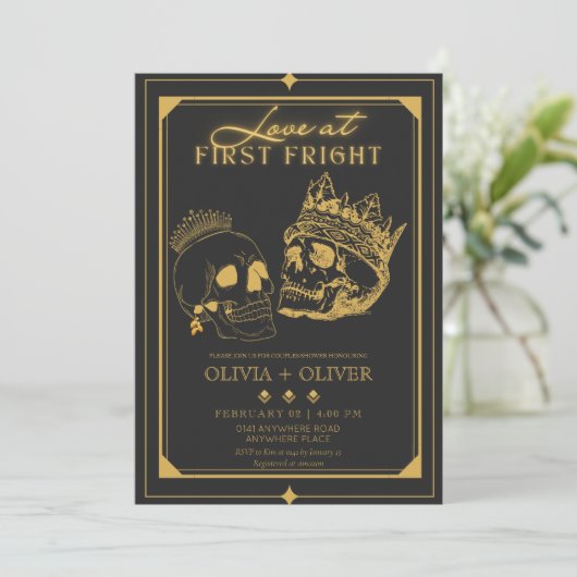 Halloween-Dusche Einladung (Stehend Vorderseite)