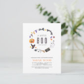 Halloween-Dusche, kleine Boo-Babydusche Postkarte (Stehend Vorderseite)