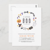 Halloween-Dusche, kleine Boo-Babydusche Postkarte (Vorne/Hinten)