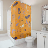 "Halloween-Duschvorhang - Kürbis, Geister und Bat Duschvorhang (Beispiel)